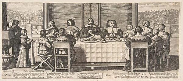 Benediction Table ca 1635 Etching Sheet 6 13  /  16 x 15 3  /  4