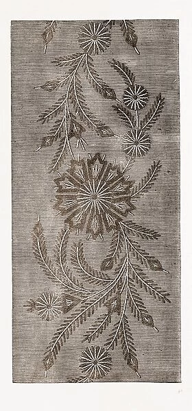 Border of Smoking-Cap, Needlework, 19th Century Embroidery
