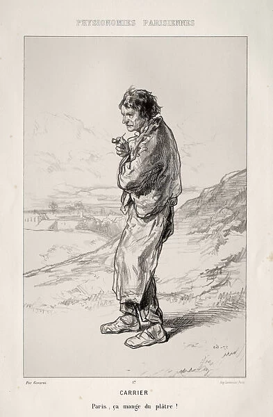 Carrier Paul Gavarni French 1804-1866 Lithograph