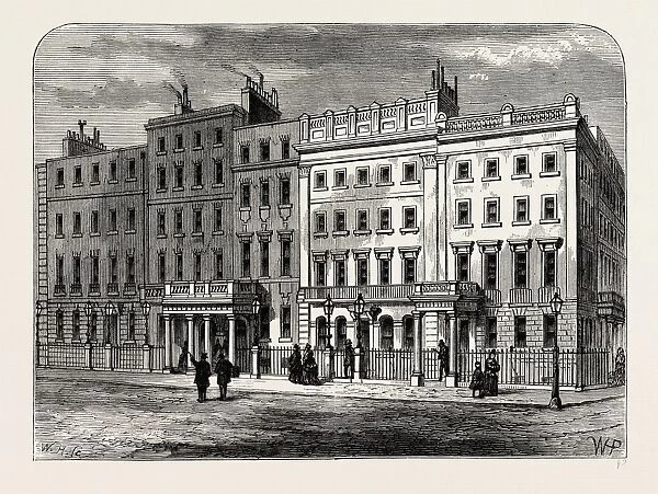 CLARIDGEs HOTEL. London, UK, 19th century engraving
