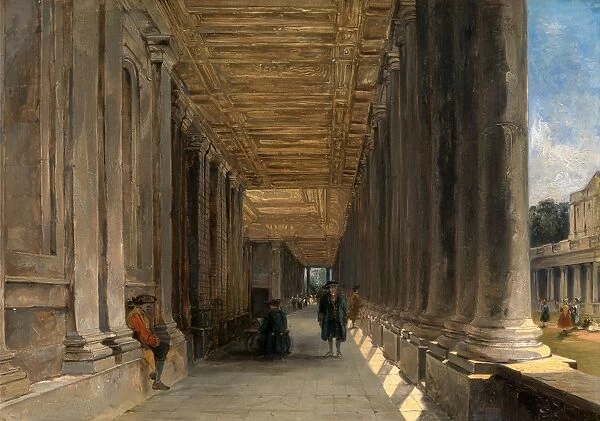 The Colonnade of Queen Marys House, Greenwich, London Signed lower left: J