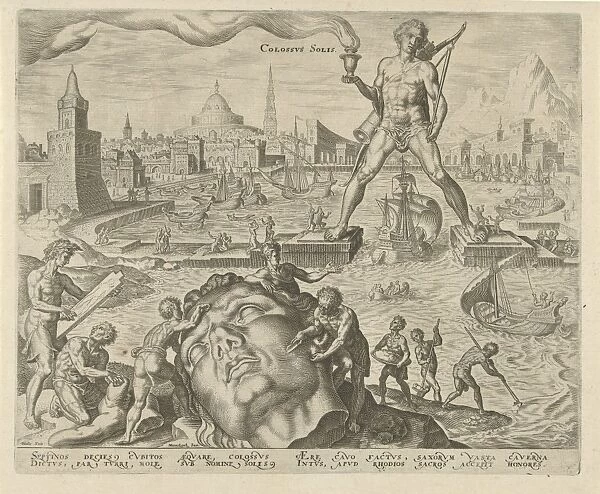 Colossus of Rhodes, Philips Galle, Hadrianus Junius, 1572