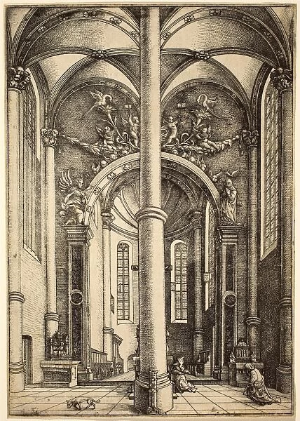 Daniel Hopfer I (German, c. 1470 - 1536), Interior of a Church with Parable of the