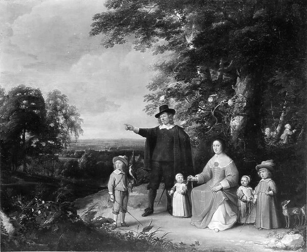 Family Group Landscape ca 1645 Oil canvas 49 1  /  8 x 60 1  /  8