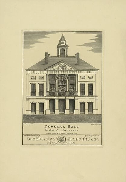 Federal Hall. The seat of Congress  /  re-engraved on copper by Sidney L