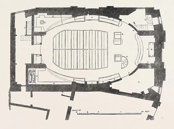 Ground Plan of the Modern Church of St. Martin Outwich, Demolished 1874, London
