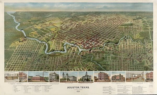 Houston, Texas (looking south) 1891;D. W. Ensign & Co. ;[Chicago : D. W. Ensign], c1892