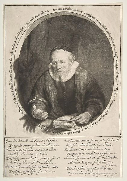 Jan Cornelisz Sylvius preacher 1646 Etching drypoint