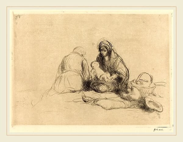 Jean-Louis Forain, The Rest on the Flight into Egypt, French, 1852-1931, 1909, etching