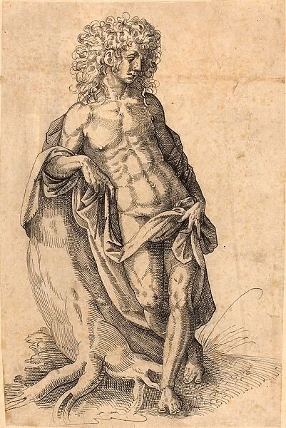 Jost Amman, Swiss (1539-1591), Apollo, c. 1580, pen and black ink on laid paper