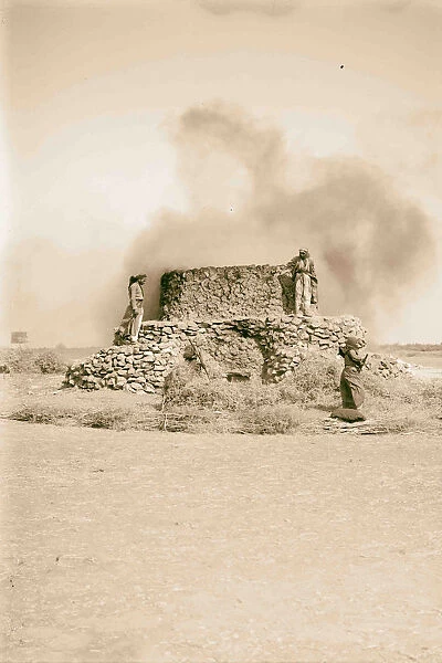 Lime-kiln burning thorns Homs 1900 Syria Ḥimṣ