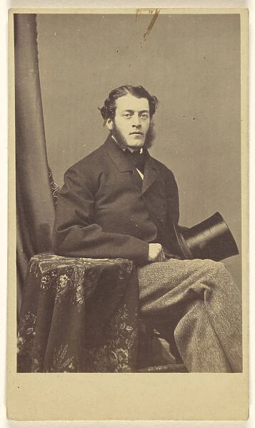 man muttonchops seated holding top hat Charles DeForest