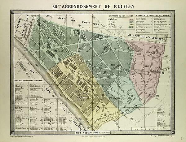 Map of the 12th Arrondissement De Reuilly, Paris, France