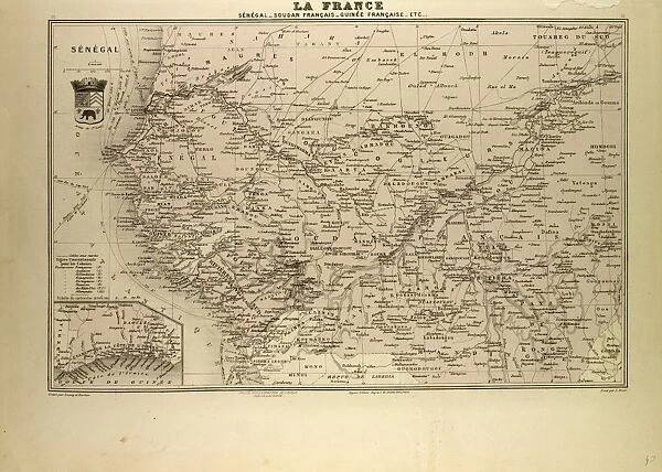 Map of Senegal, Sudan and Guinea, 1896