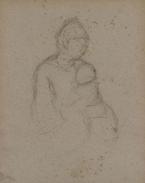Mother Child recto Profile Bust Man verso 1870s