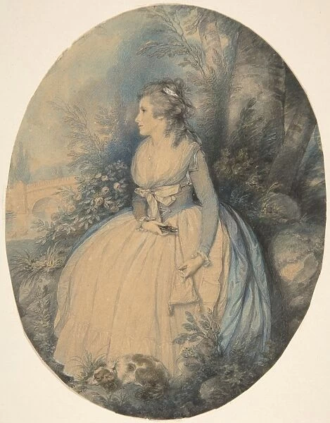 Mrs Robinson Perdita ca 1779 Graphite blue chalk