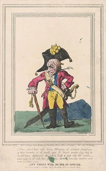 Anything Will Do Officer January 1 1796 Hand-colored etching