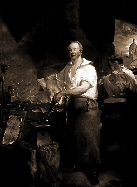 Pat Lyon at the forge, Neagle, John, 1796-1865, Lyon, Patrick, d. 1829, Blacksmithing
