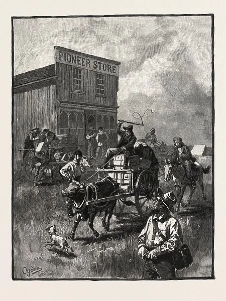 A Pioneer Store, Canada, Nineteenth Century Engraving
