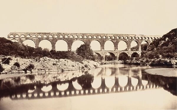 Pont du Gard ca 1861 Albumen silver print glass negative
