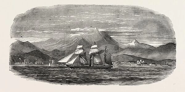 Porto Grande, St. Vincent, the Bosphorus Steamer, 1851 Engraving