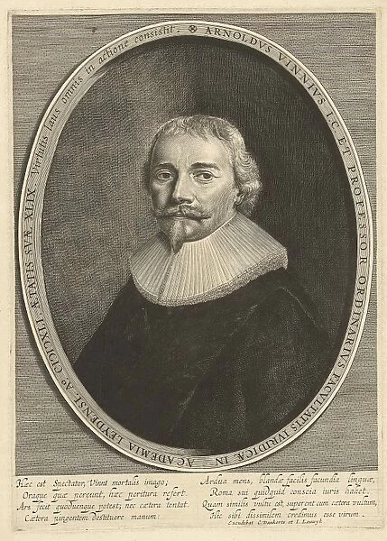 Portrait of Arnoldus Vinnius at the age of 49, a professor at the Faculty of Law