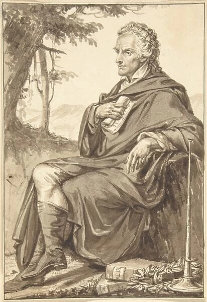 Portrait Count Vittorio Alfieri n. d Brush brown wash