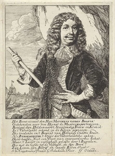 Portrait of the Dordrecht mayor and Admiral Mattheus van den Broucke chest with a jewel