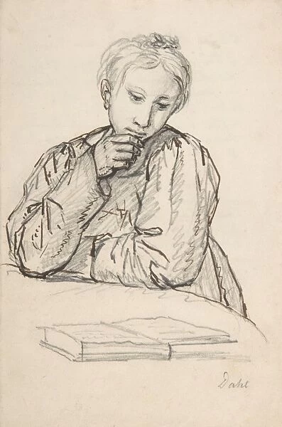 Portrait Eline Marie Heger Child Leaning Table