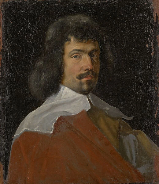 Portrait man red cloak oil canvas 60 x 47. 5 cm Lichtmass