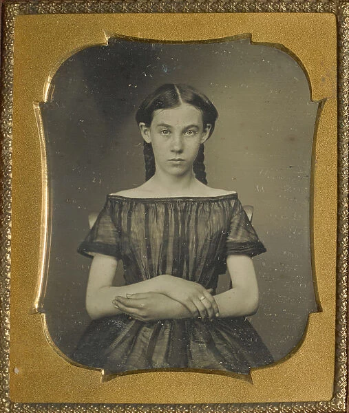 Portrait Seated Girl American 1850 Daguerreotype