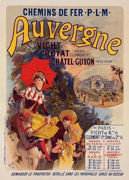 Poster for la Compagnie P. -L. -M. L Auvergne. Auvergne railway, Cheret, Jules