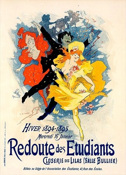 Poster for Redoute des Etudiants. Closerie des lilas (Salle Bullier). Cheret, Jules