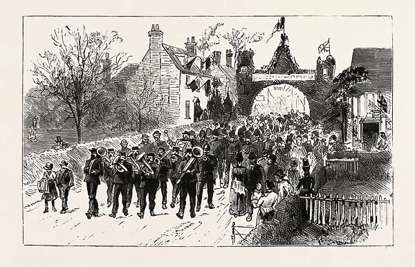 The Procession Entering the Village, Golden Wedding of Lord and Lady Cranbrook At