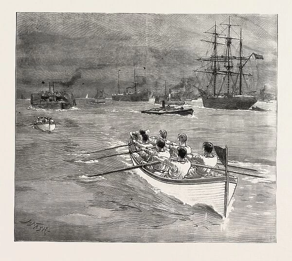 The Race at Greenhithe between Naval Cadets of H. M. s. Worcester and H. M. s. Conway