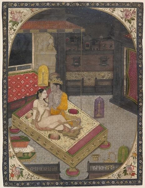 Radha Krishna Bed Night ca 1830 India Punjab Hills