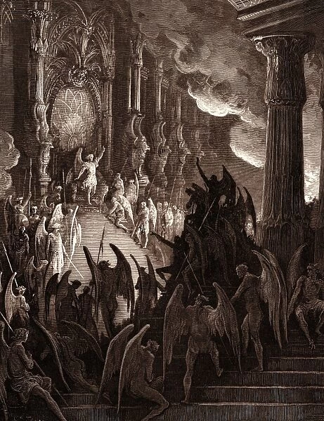 SATAN IN COUNCIL, BY GUSTAVE DORE. Dore, 1832 - 1883, French