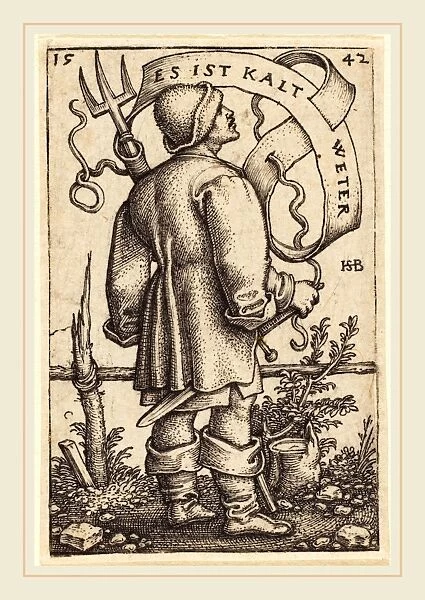 Sebald Beham (German, 1500-1550), The Weather Peasant: Es ist Kalt Weter'