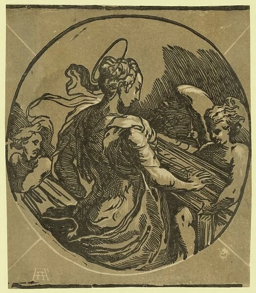 St. Cecilia  /  a [monogram of Andrea Andreani], between 1530 and 1550. Trento, Antonio da