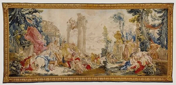 Tapestry: Bacchus et Arainne, Bacchus change en raisin, from Th