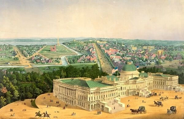 View of Washington by E. Sachse & Co. circa 1852, US, USA, America