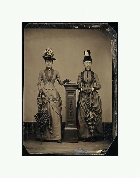 Two Women ca 1870 Tintype 8. 9 x 6. 4 cm 3 1  /  2 2 1  /  2