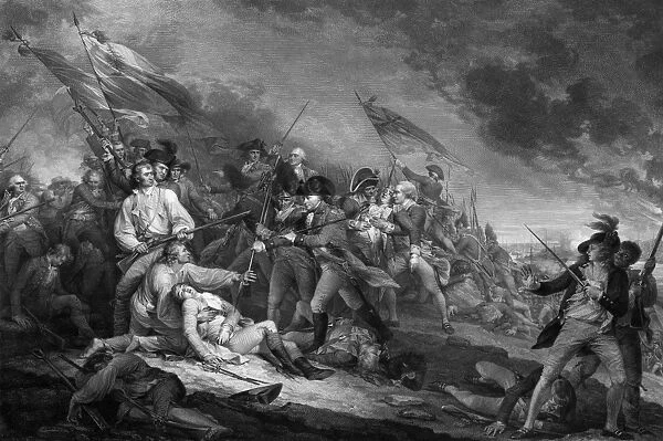 American Revolutionary War print of the Battle of Bunker Hill