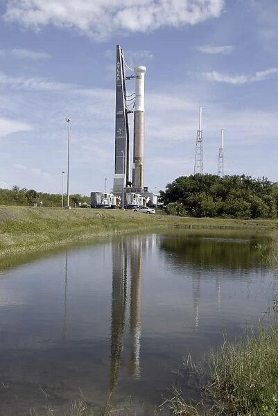 The Atlas V  /  Centaur arrives on the launch complex