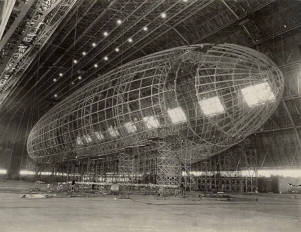 The nose of USS Akron being attached, circa 1933