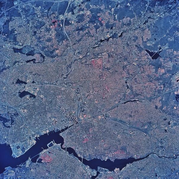 Satellite view of Providence, Rhode Island