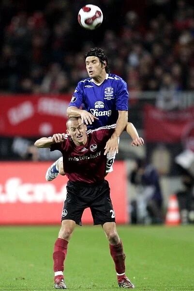 Football - FC Nurnberg v Everton UEFA Cup Group Stage - Second Round Matchday Two Group A - EasyCredit-Stadion, Nurnberg, Germany - 8  /  11  /  07 Evertons Nuno Valente in action with Nurnbergs Peer Kluge (bottom) Mandatory Credit: Action Images  /  Keith