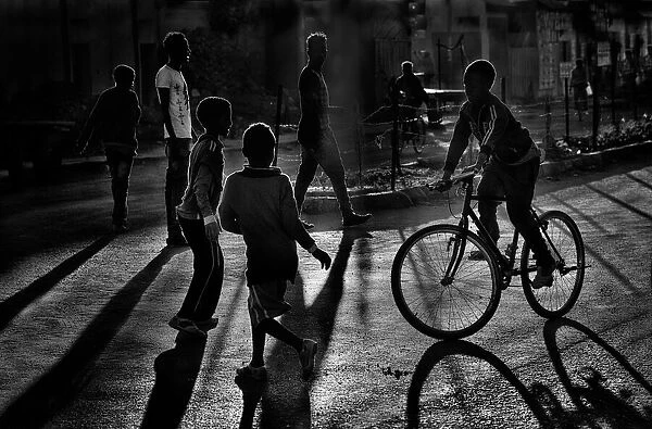 Children games (with a bicycle)