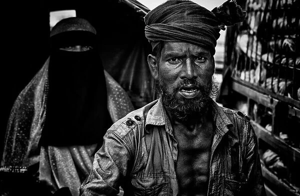 Rickshaw puller and his client