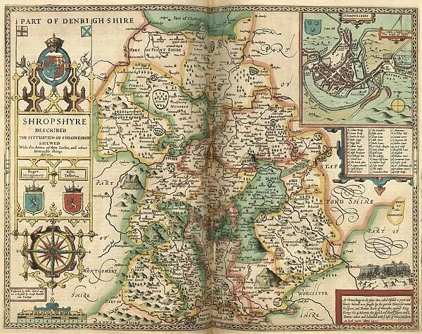John Speeds map of Shropshire, 1611